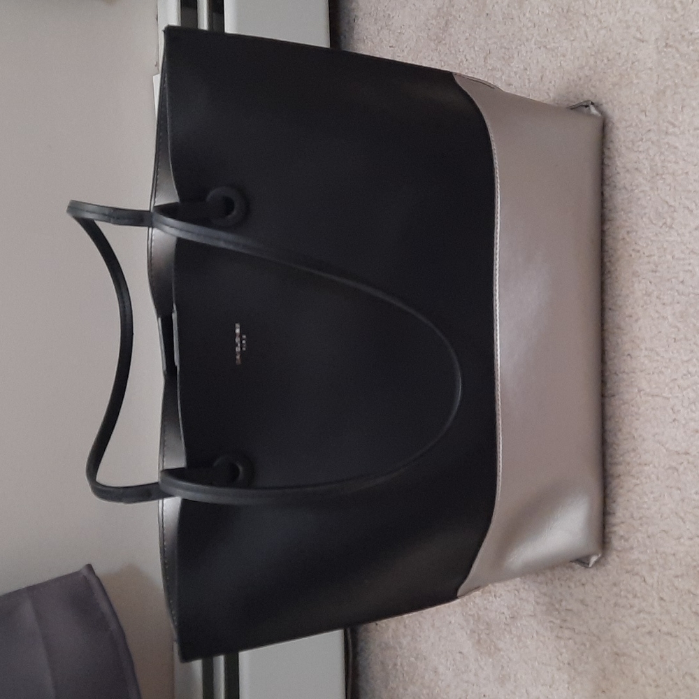 David Jones black and silver large shoulder bag